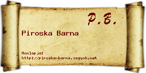 Piroska Barna névjegykártya
